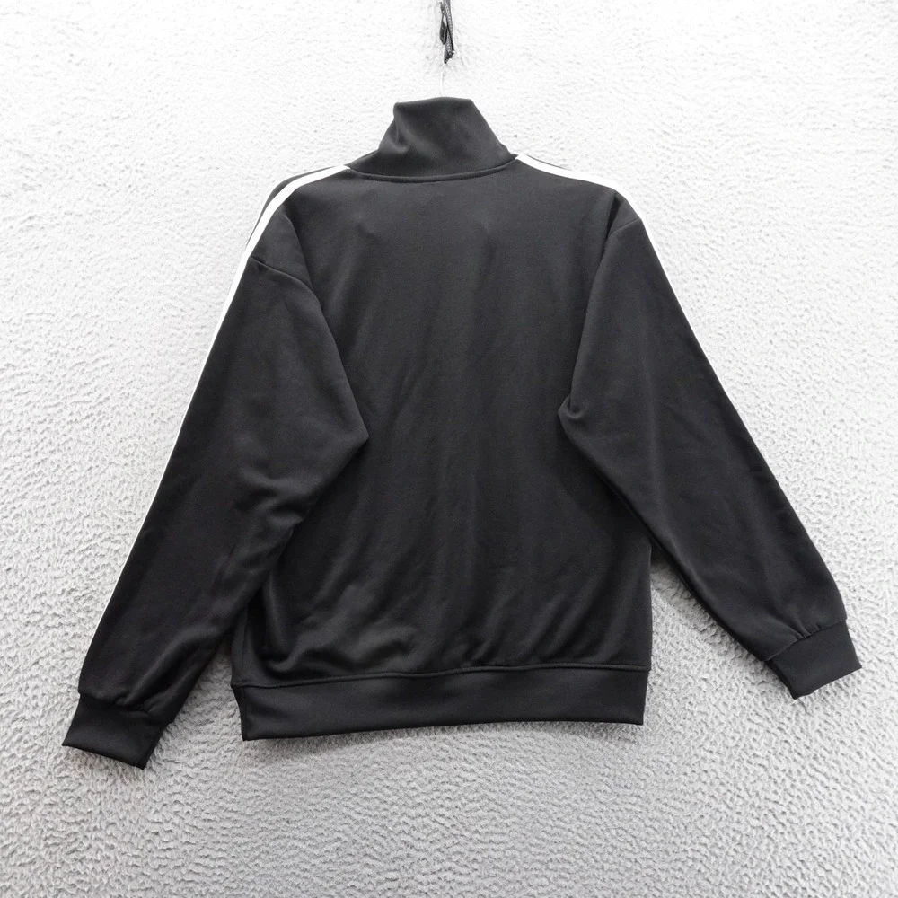 Adidas Funnelneck TT Track Jacket M Black Men Originals 3Stripe Zip Pullover NEW